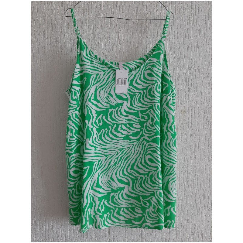 Blouse green / white