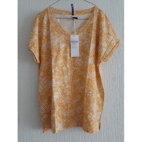 Blouse donkergeel/wit