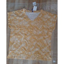 Blouse dark yellow / white