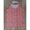 Blouse red / white with leaf pattern