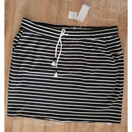 Ladies skirt dark blue / white striped