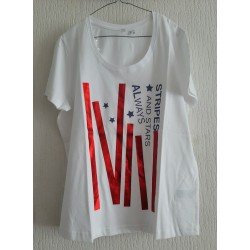 Ladies T-shirt white Stripes and Stars Always