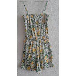 Damesromper/ Jumpsuit met groene bladeren en citroenen