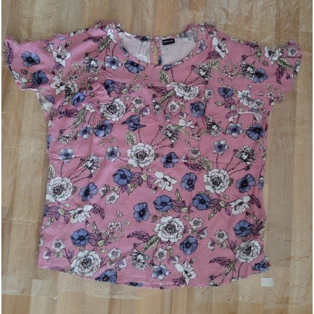 Blouse roze gebloemd