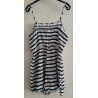 Ladies romper / Jumpsuit dark blue / white striped