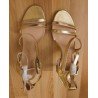 Ladies shoe - Elegant heel in shiny gold with straps