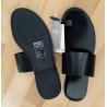 Damesslipper leren teenslipper zwart