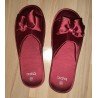 Ladies slippers shiny dark red with elegant bow