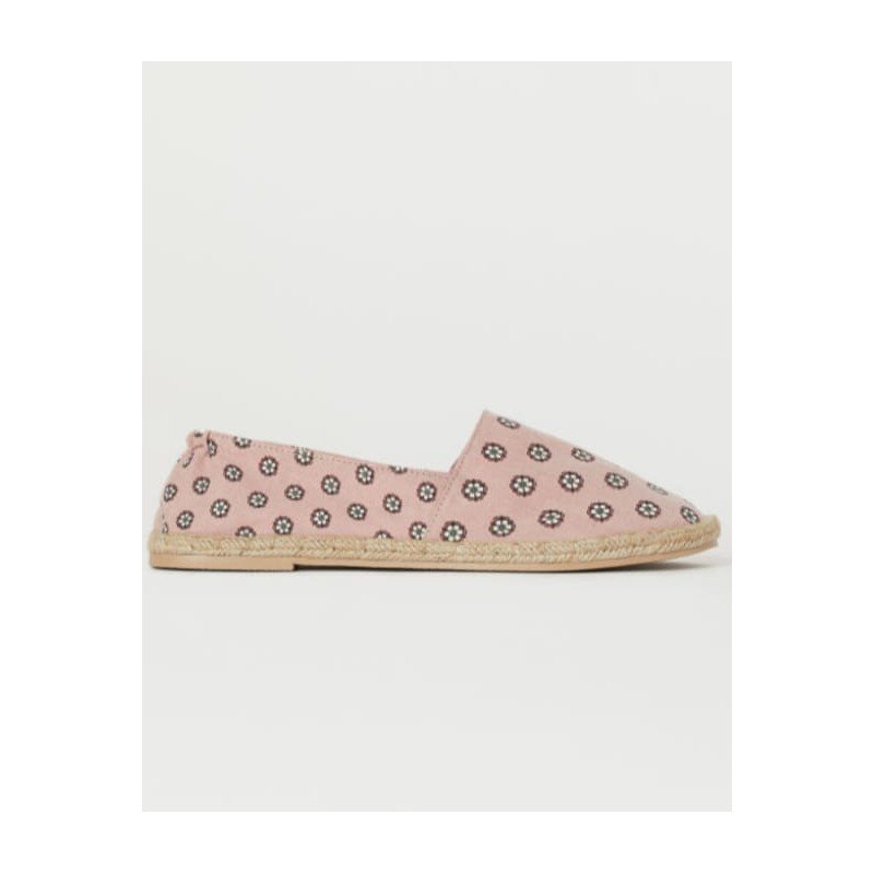 Damesschoen - Espadrilles roze/ gebloemd