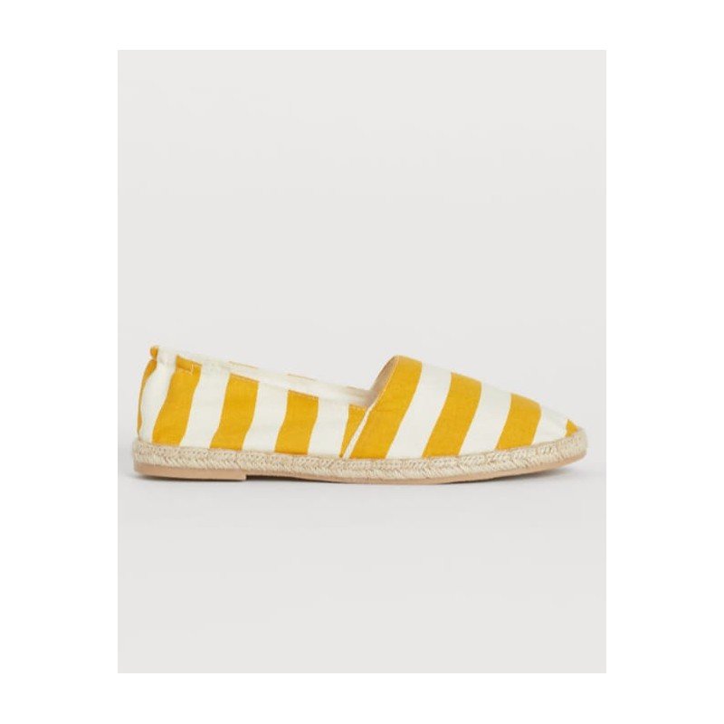 Women's shoe - Espadrilles yellow / white striped