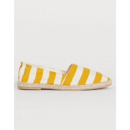 Women's shoe - Espadrilles yellow / white striped