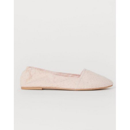 Damesschoen - Ballerina met borduursels roze