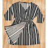 Ladies dress black / white striped