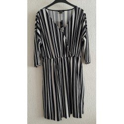 Ladies dress black / white striped