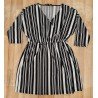 Ladies dress black / white striped